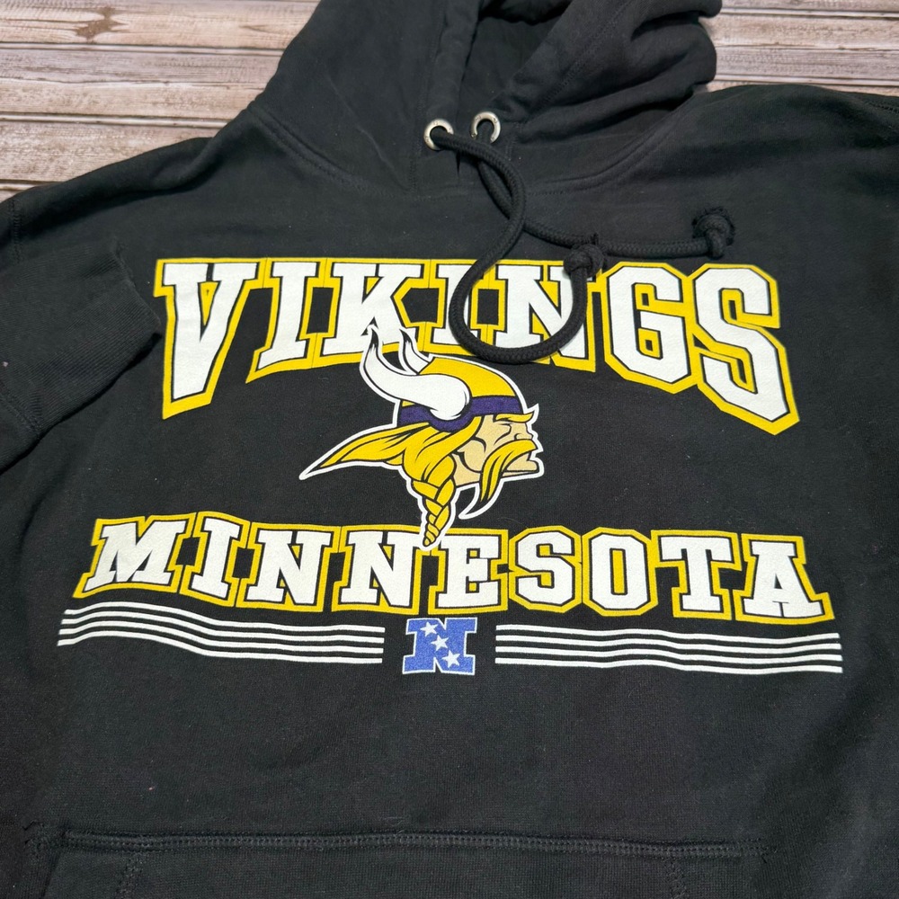 '47 Brand Minnesota Vikings Hoodie Mens XL Black NFL Football Graphic Pullover
